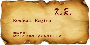 Kovácsi Regina névjegykártya